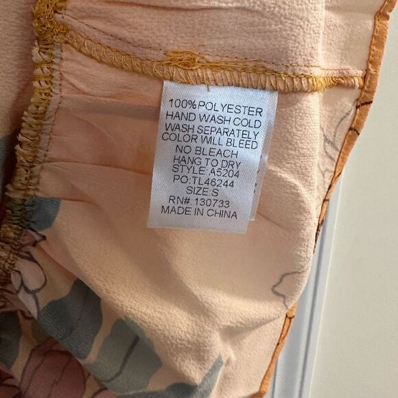 UMGEE Yellow Goldenrod Boho Mixed Floral Print Babydoll Top / Dress small - Picture 4 of 4